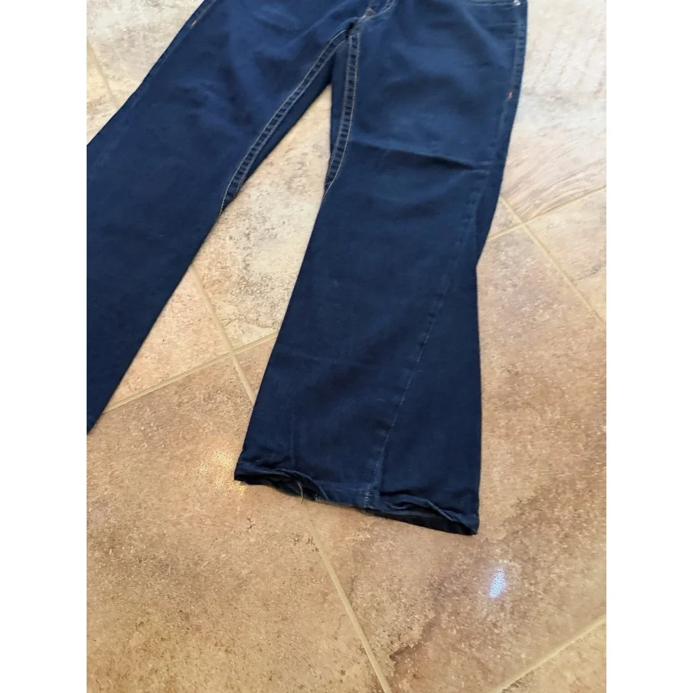 Men's Vintage Y2K True Religion-Made In USA-Orange Big T Jeans Row 36 Seat 34